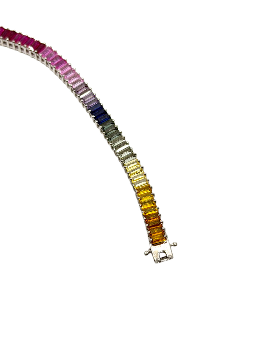 Rainbow sapphire bracelet gradient detail