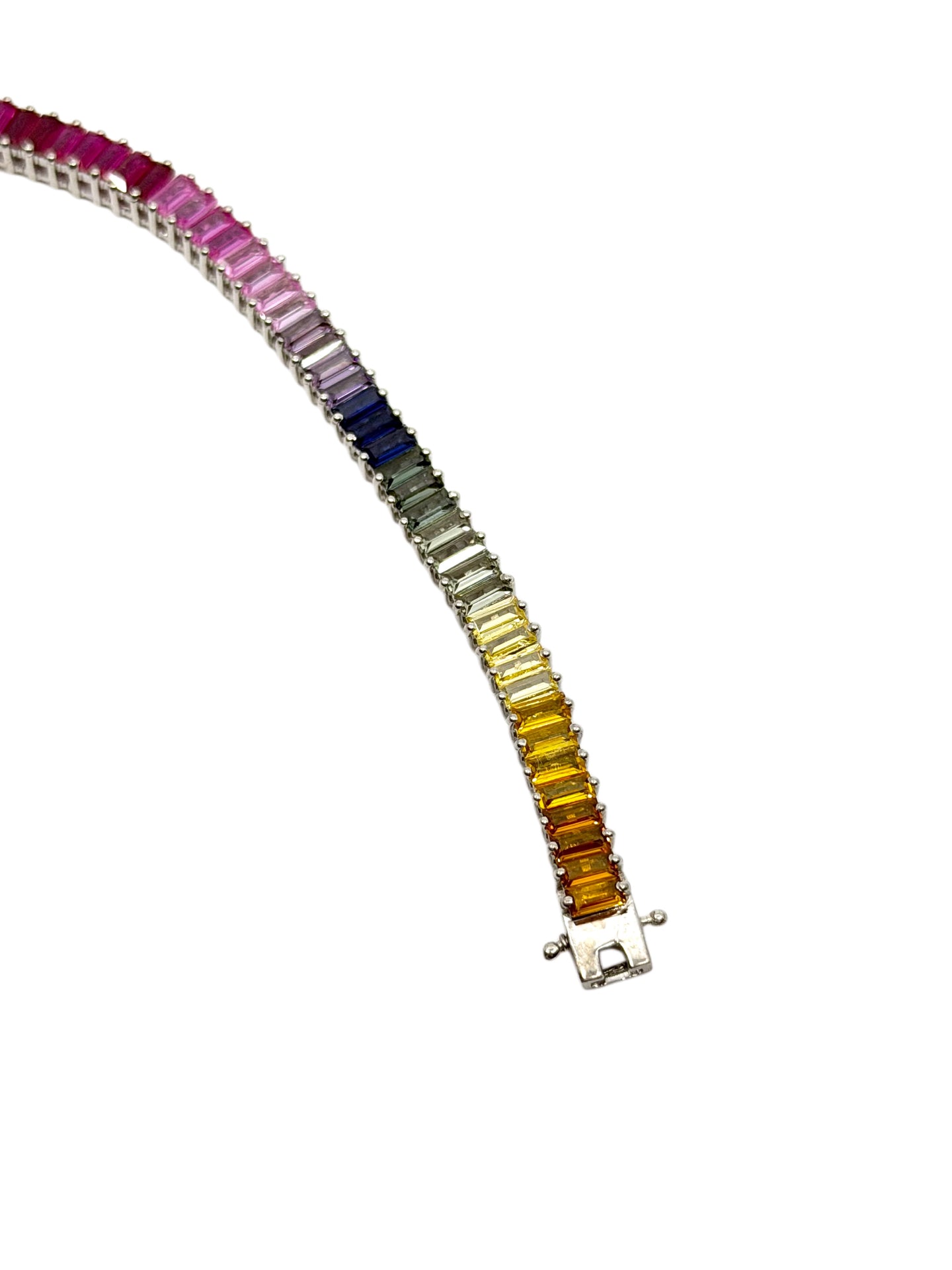 Rainbow sapphire bracelet gradient detail