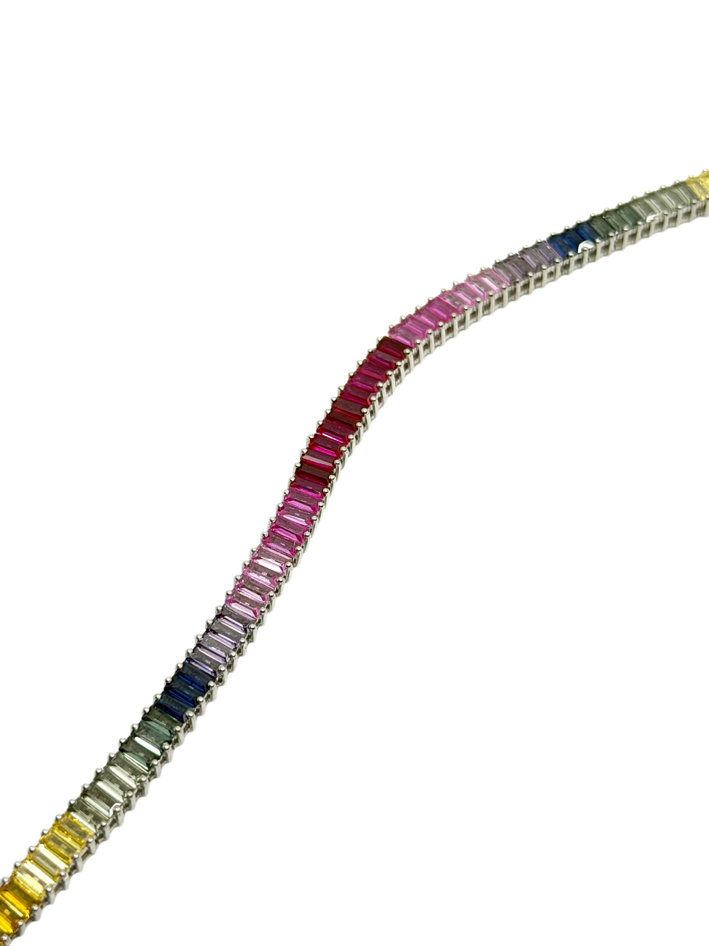 Rainbow sapphire bracelet close-up