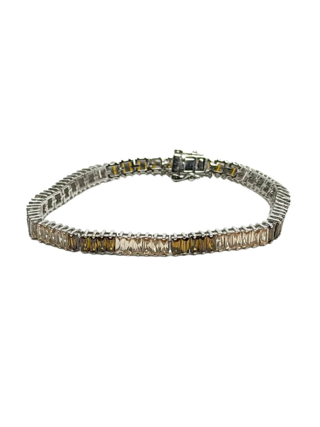 14kt White Gold Brown Ombré Bracelet