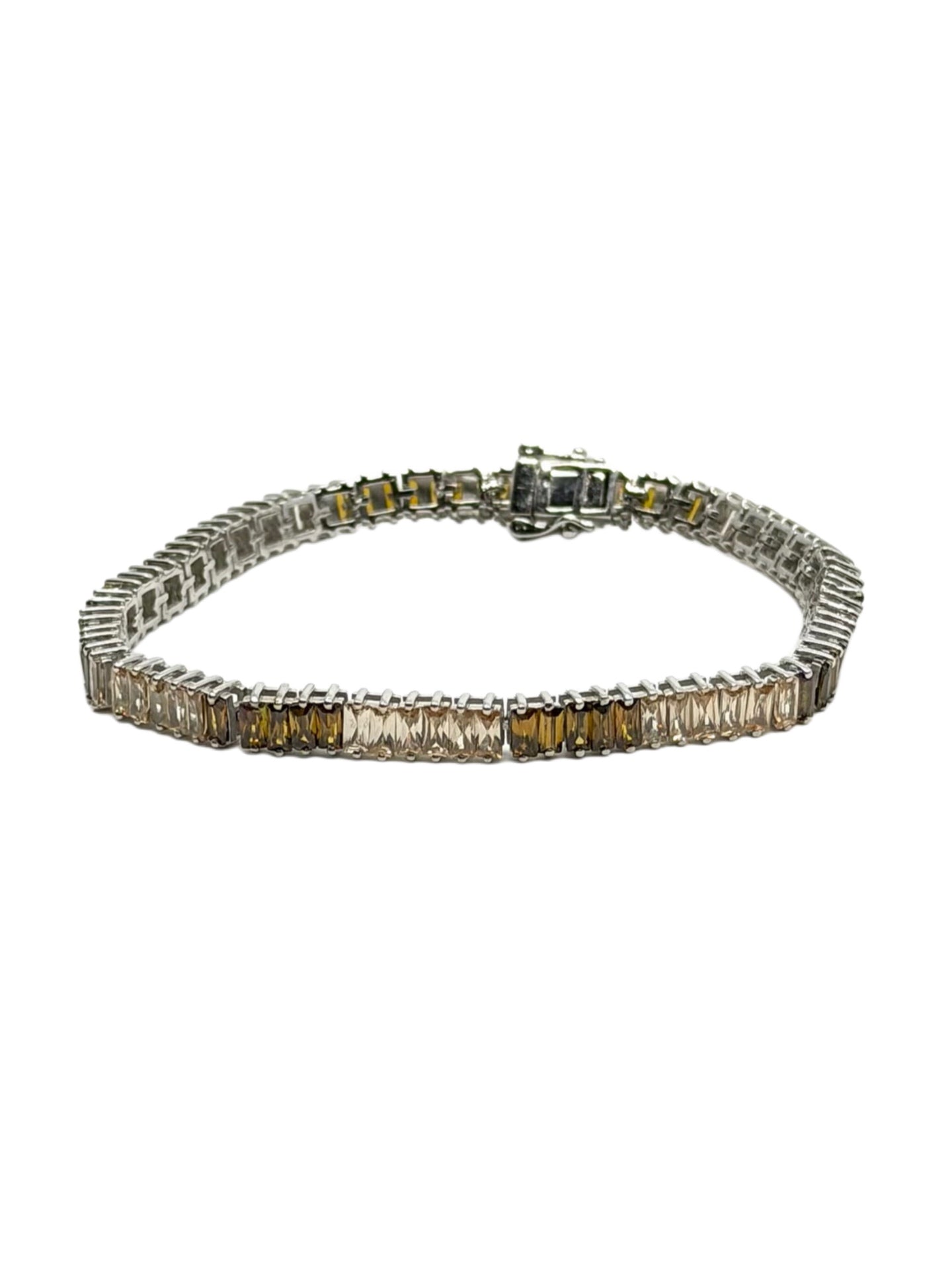 14kt White Gold Brown Ombré Bracelet